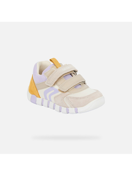 Geox Bež dekliške barefoot superge za prve korake Geox Iupidoo