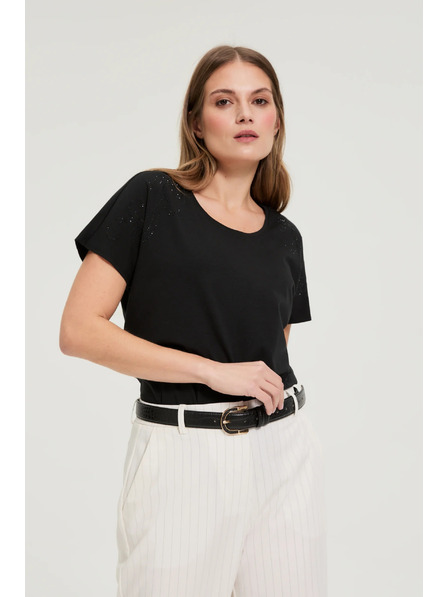 Moodo Bluza z okrasno aplikacijo črna Moodo