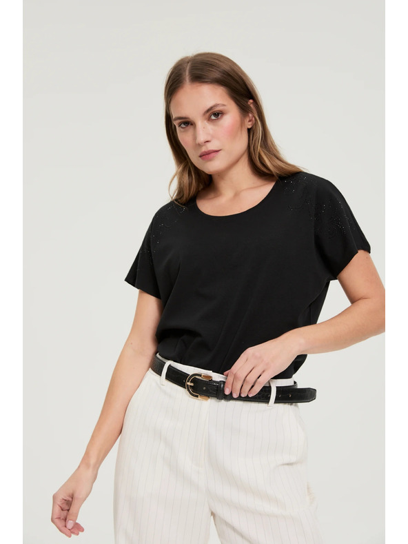 Moodo Bluza z okrasno aplikacijo črna Moodo