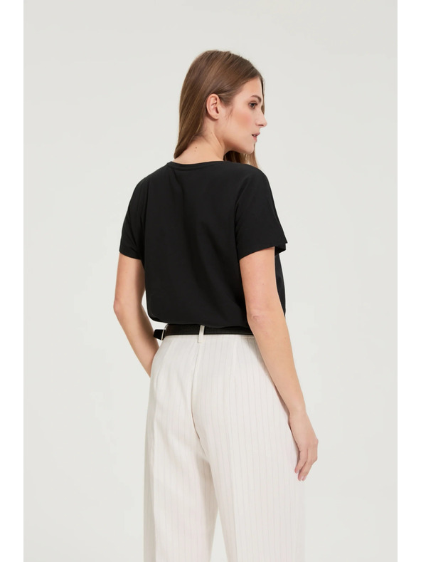 Moodo Bluza z okrasno aplikacijo črna Moodo