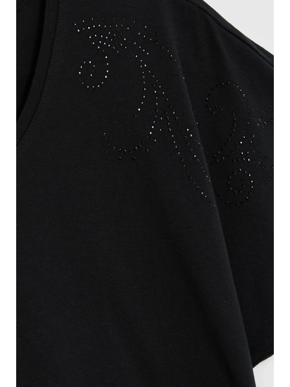 Moodo Bluza z okrasno aplikacijo črna Moodo