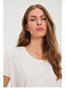 Moodo Bluza z okrasno aplikacijo bela Moodo