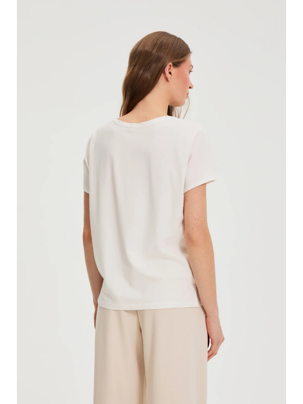 Moodo Bluza z okrasno aplikacijo bela Moodo