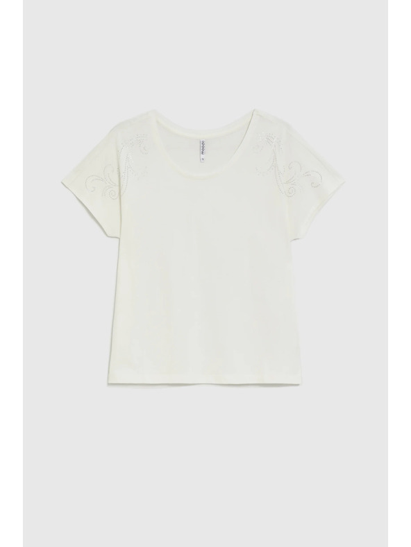 Moodo Bluza z okrasno aplikacijo bela Moodo