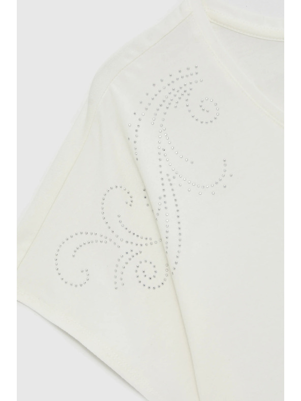 Moodo Bluza z okrasno aplikacijo bela Moodo