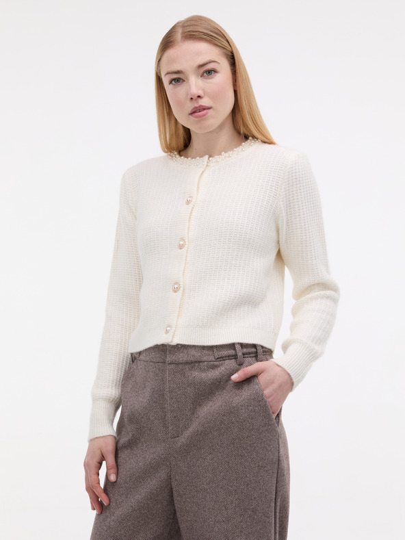 Orsay Kremni ženski kardigan z aplikacijo ORSAY