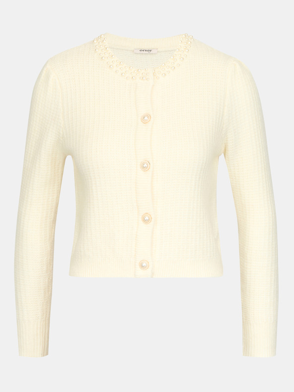 Orsay Kremni ženski kardigan z aplikacijo ORSAY