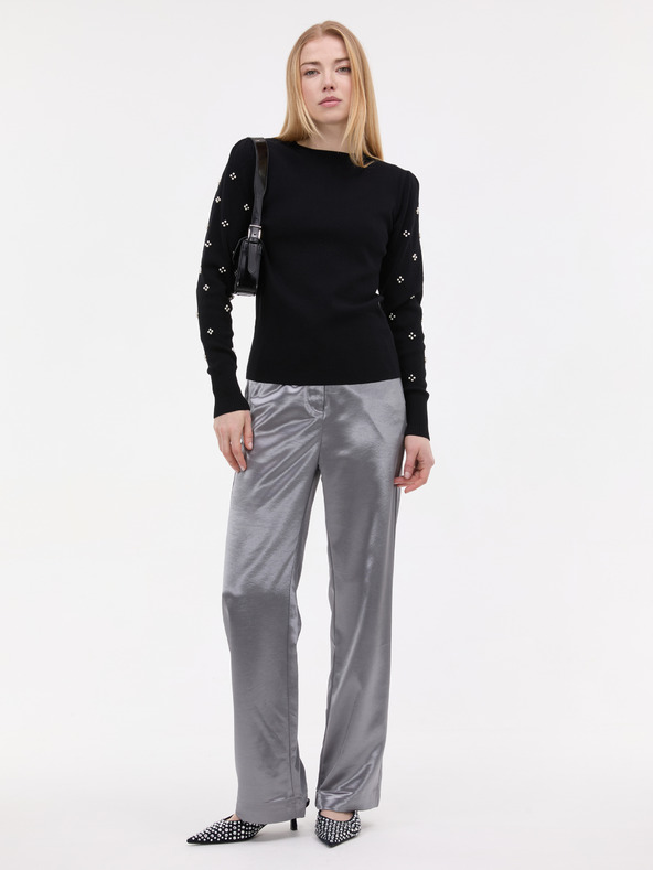 Orsay Črn ženski pulover z aplikacijo ORSAY