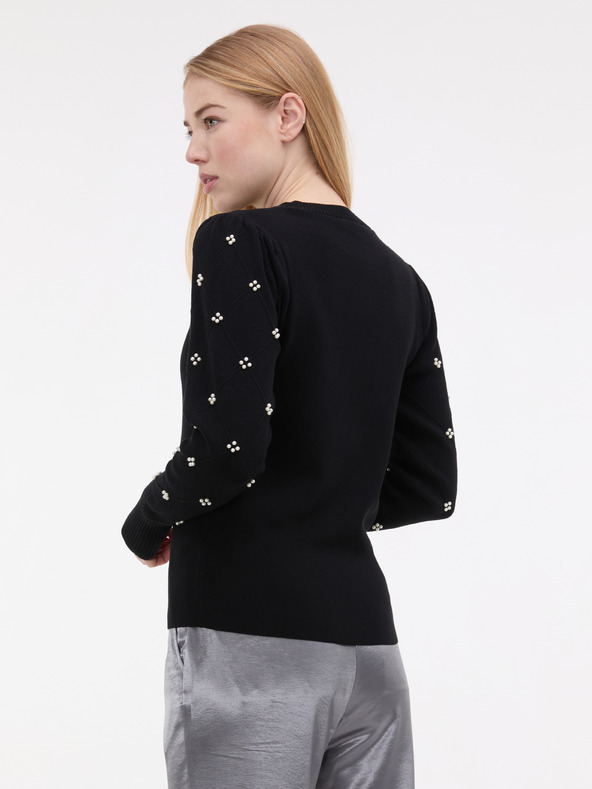 Orsay Črn ženski pulover z aplikacijo ORSAY