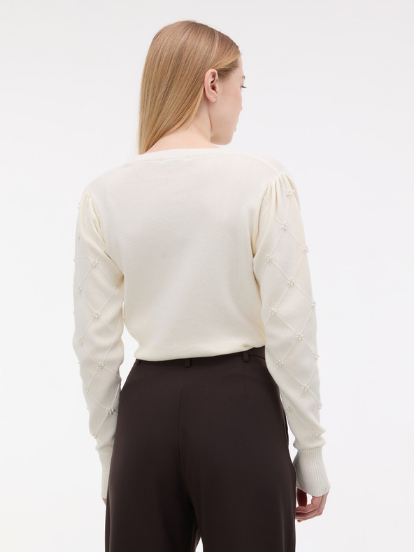 Orsay Kremni ženski pulover z aplikacijo ORSAY