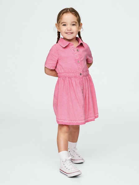 GAP Dojenček džins srajčna obleka GAP