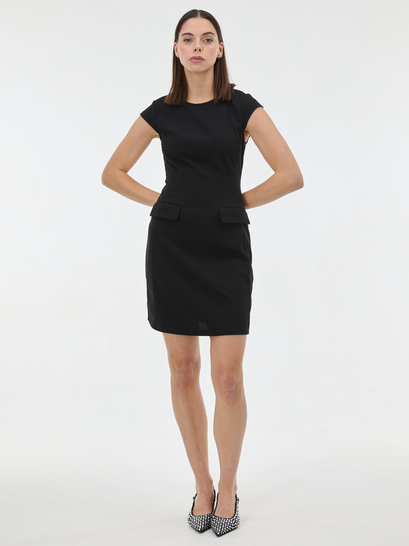 Orsay Črna ženska obleka do kolen ORSAY