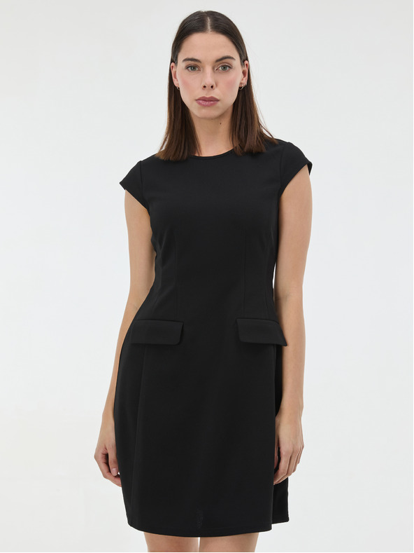 Orsay Črna ženska obleka do kolen ORSAY