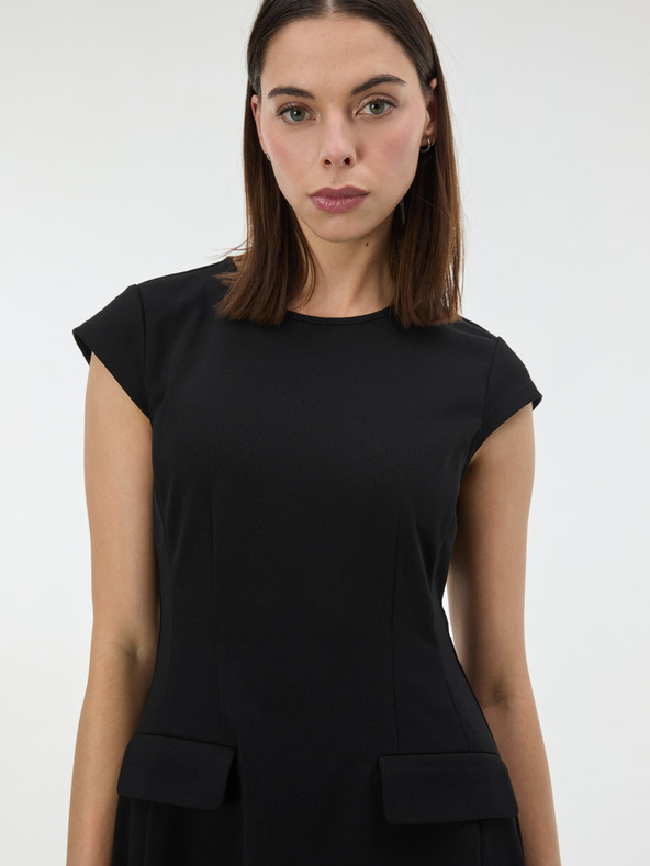 Orsay Črna ženska obleka do kolen ORSAY