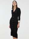 Orsay Črna ženska pletena midi obleka ORSAY