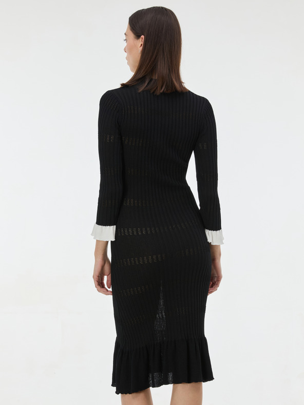 Orsay Črna ženska pletena midi obleka ORSAY