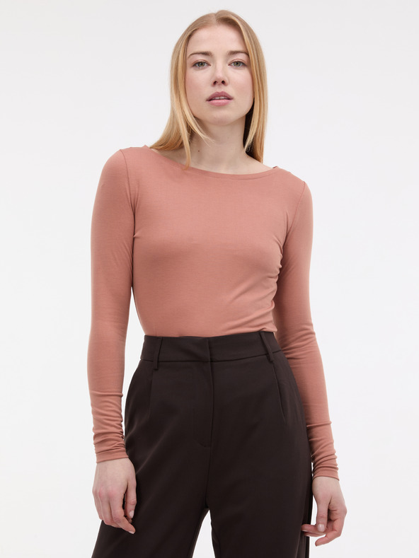 Orsay Svetlo rjava ženska majica z dolgimi rokavi ORSAY