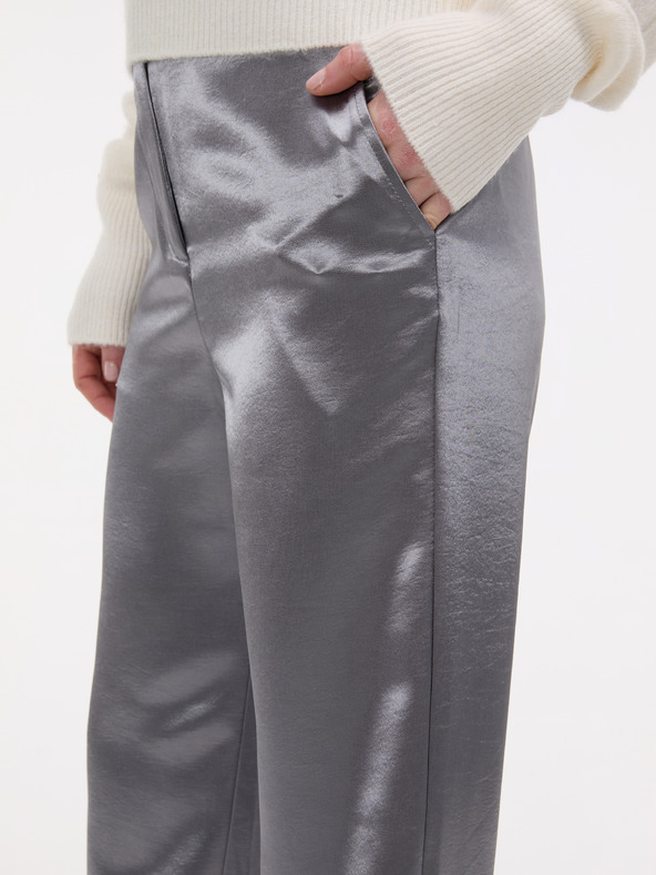 Orsay Srebrne satenaste ženske hlače ORSAY