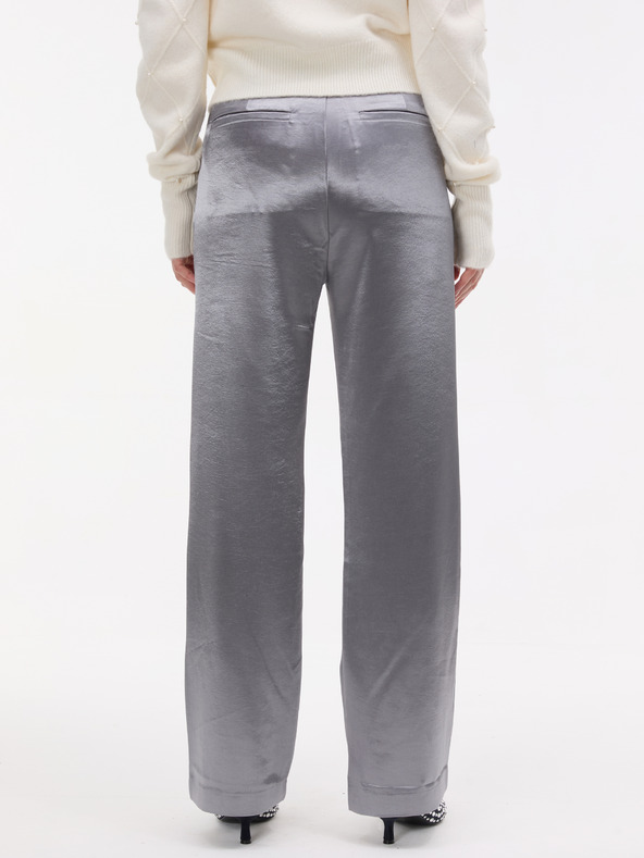 Orsay Srebrne satenaste ženske hlače ORSAY