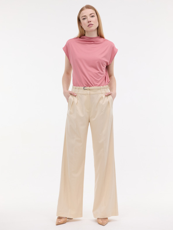 Orsay Kremne ženske široke hlače s črtami ORSAY