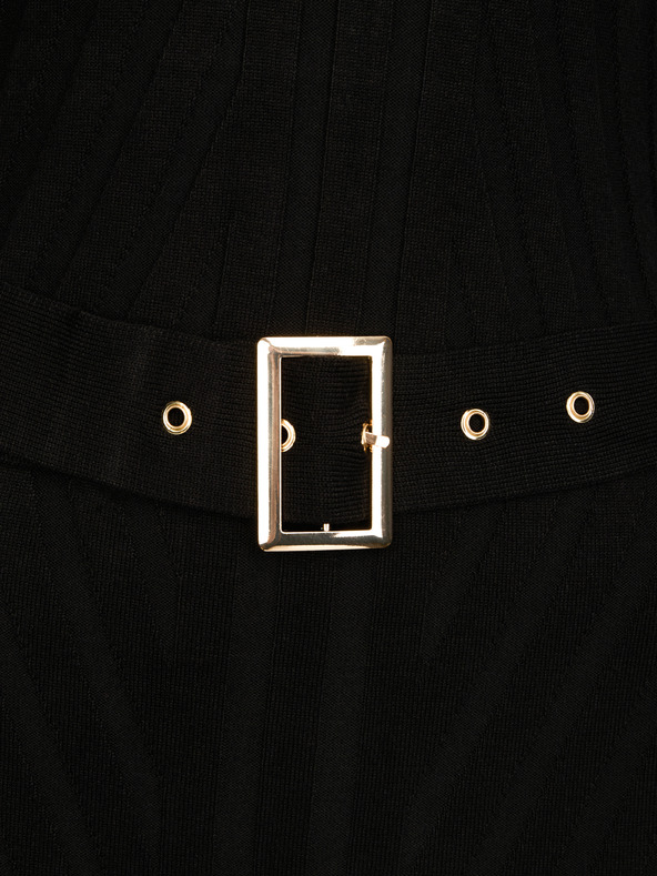 Orsay Črna ženska midi obleka s pasom ORSAY