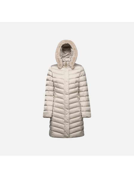 Geox Bež bunda s prešitjem Geox Bettanie za ženske