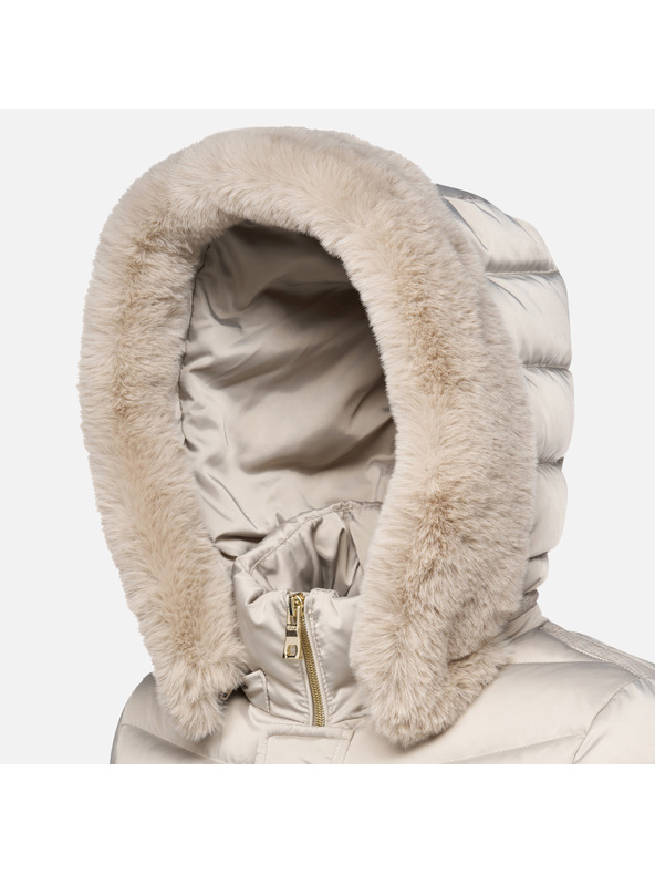 Geox Bež bunda s prešitjem Geox Bettanie za ženske