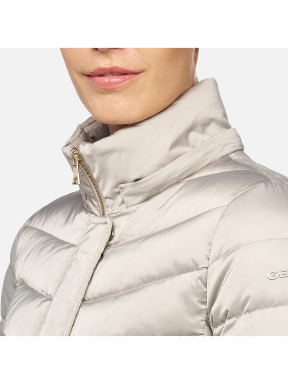 Geox Bež bunda s prešitjem Geox Bettanie za ženske