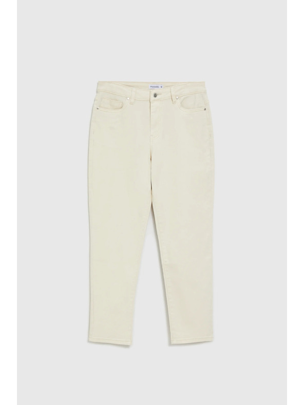 Moodo Deximske hlače z ravnimi hlačnicami bež Moodo