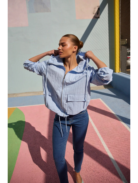 Moodo Jakna s kapuco svetlo modra Moodo