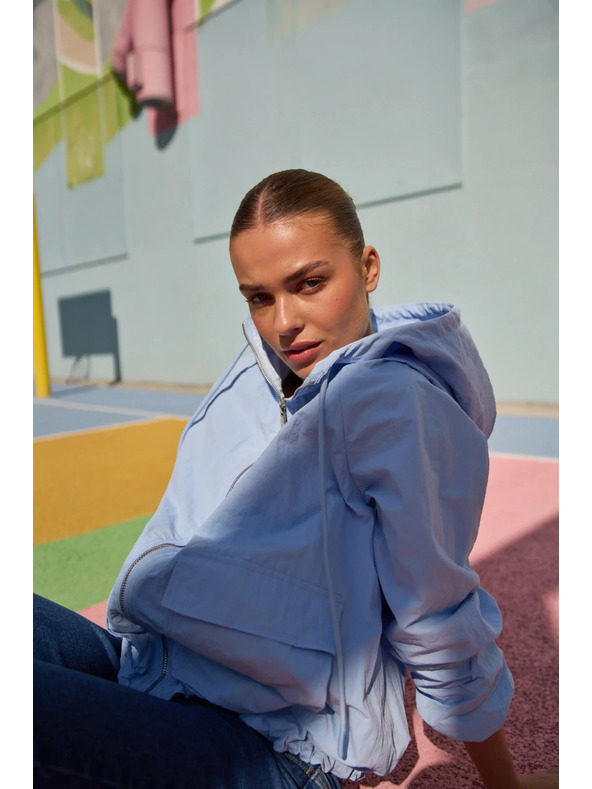 Moodo Jakna s kapuco svetlo modra Moodo