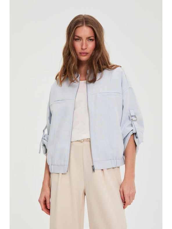 Moodo Jakna z zavitimi rokavi svetlo modra Moodo