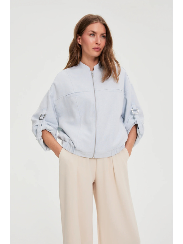 Moodo Jakna z zavitimi rokavi svetlo modra Moodo