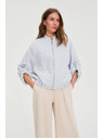 Moodo Jakna z zavitimi rokavi svetlo modra Moodo