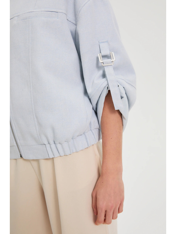 Moodo Jakna z zavitimi rokavi svetlo modra Moodo