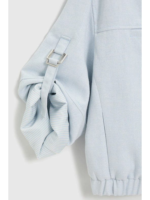 Moodo Jakna z zavitimi rokavi svetlo modra Moodo