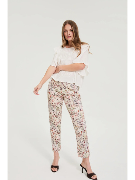 Moodo Vzorčaste hlače bež Moodo
