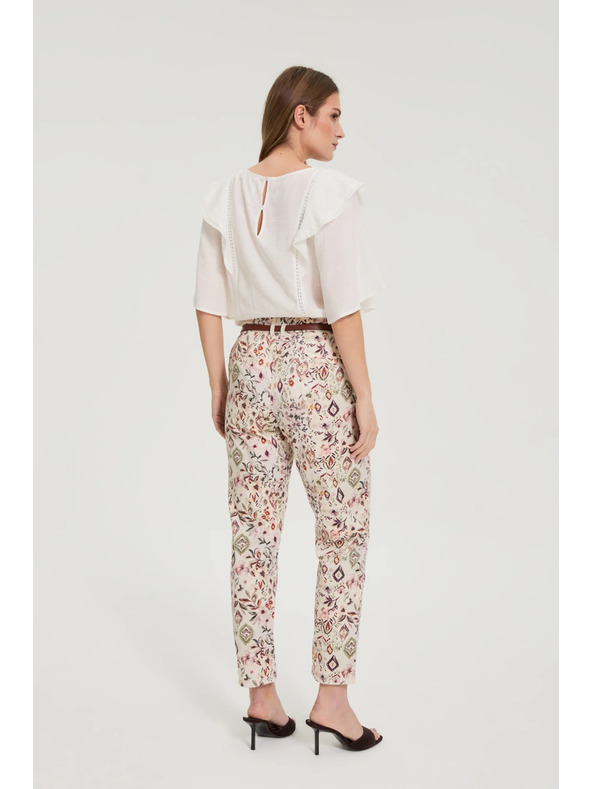 Moodo Vzorčaste hlače bež Moodo