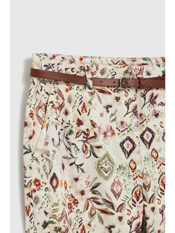 Moodo Vzorčaste hlače bež Moodo