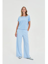 Moodo Oblekarske hlače svetlo modre Moodo