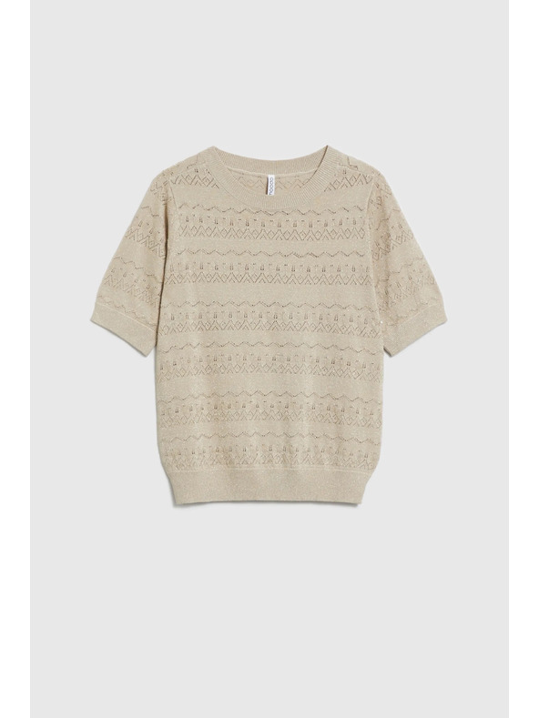 Moodo Azurni pulover s kratkimi rokavi bež Moodo