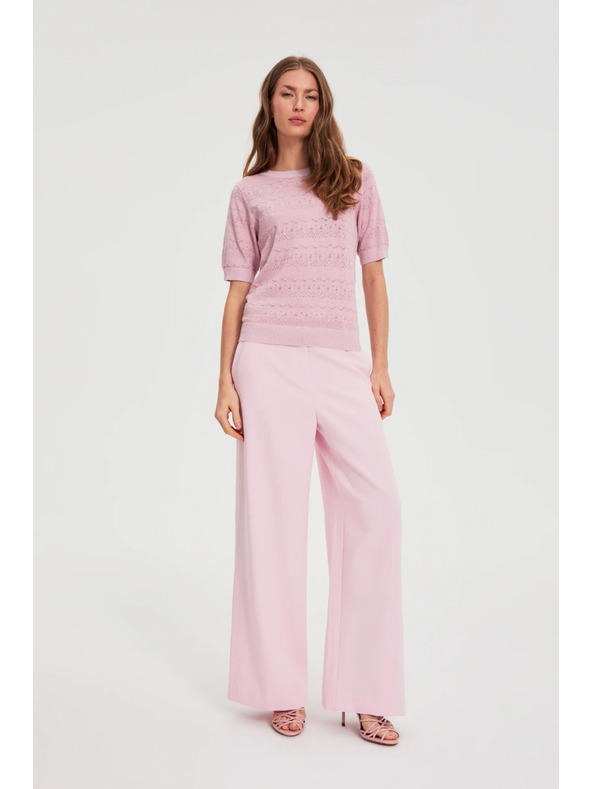 Moodo Azurni pulover s kratkimi rokavi roza Moodo