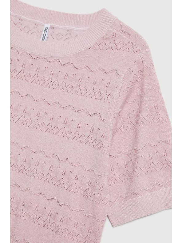 Moodo Azurni pulover s kratkimi rokavi roza Moodo