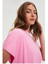 Moodo Roza bombažna bluza s kratkimi rokavi Moodo