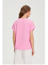 Moodo Roza bombažna bluza s kratkimi rokavi Moodo