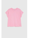Moodo Roza bombažna bluza s kratkimi rokavi Moodo