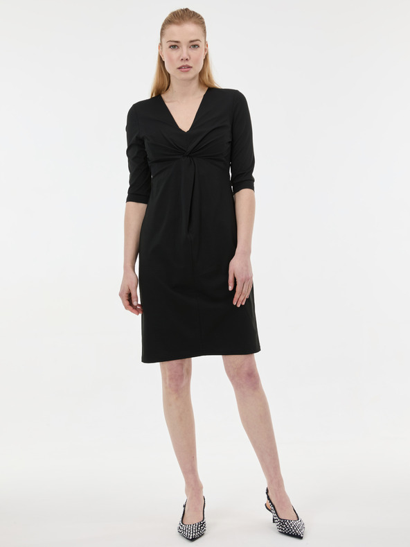 Orsay Črna ženska obleka do kolen ORSAY