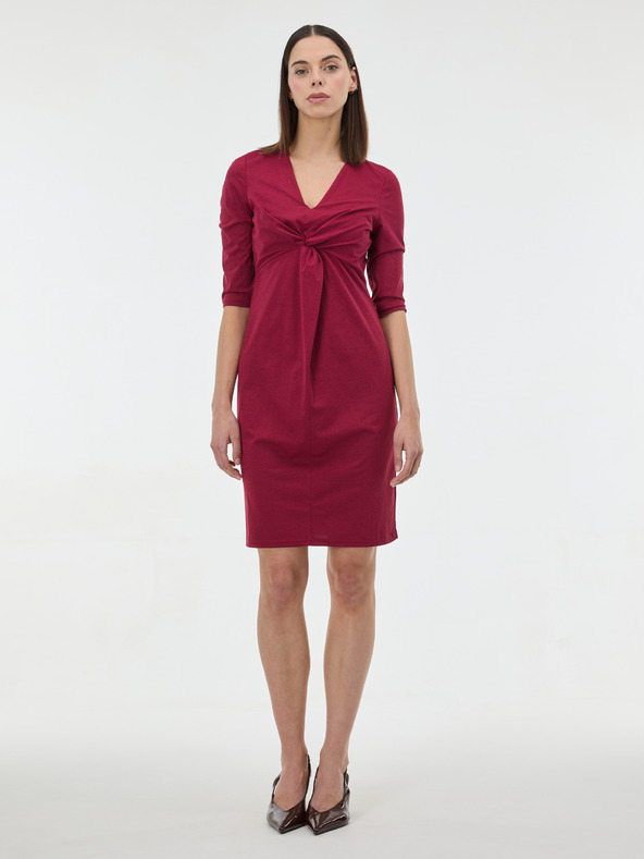 Orsay Vinsko rdeča ženska obleka do kolen ORSAY
