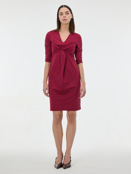 Orsay Vinsko rdeča ženska obleka do kolen ORSAY