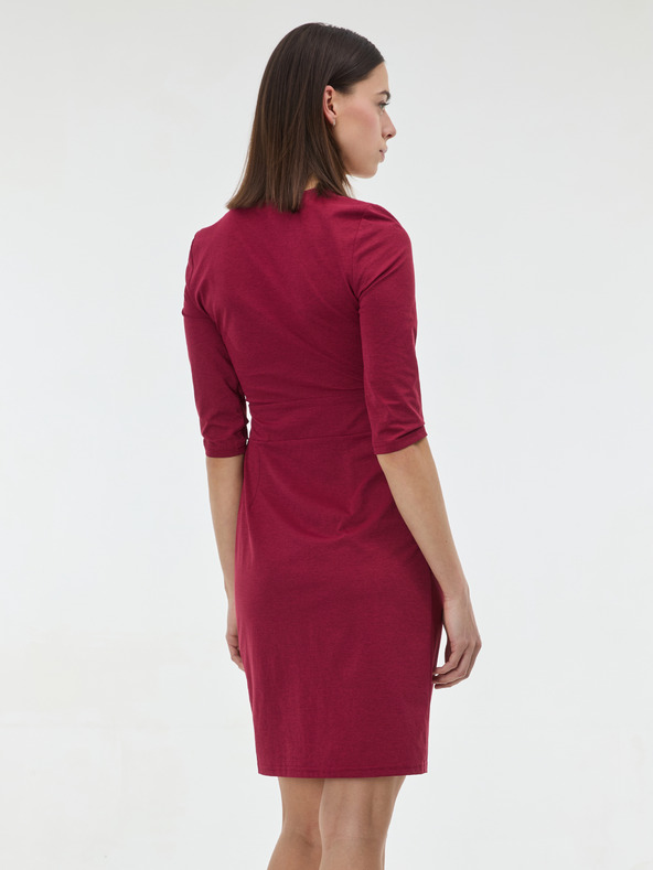 Orsay Vinsko rdeča ženska obleka do kolen ORSAY